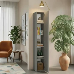 Colonna a terra 28x186h cm 1 anta reversibile multiuso grigio scuro Sunset