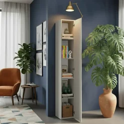 Colonna a terra 28x186h cm 1 anta reversibile multiuso grigio chiaro Sunset