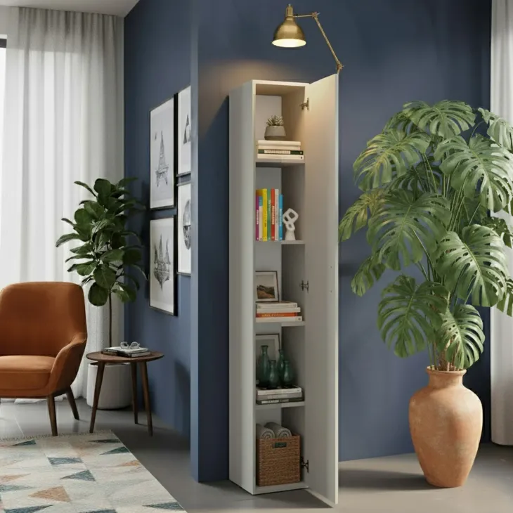 Colonna a terra 28x186h cm 1 anta reversibile multiuso grigio chiaro Sunset