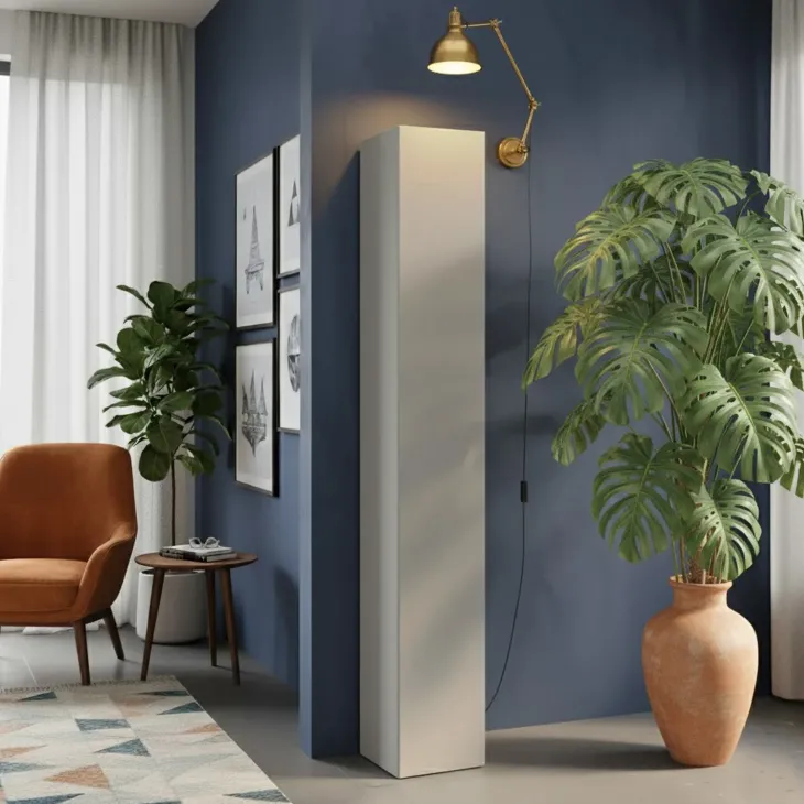 Colonna a terra 28x186h cm 1 anta reversibile multiuso grigio chiaro Sunset