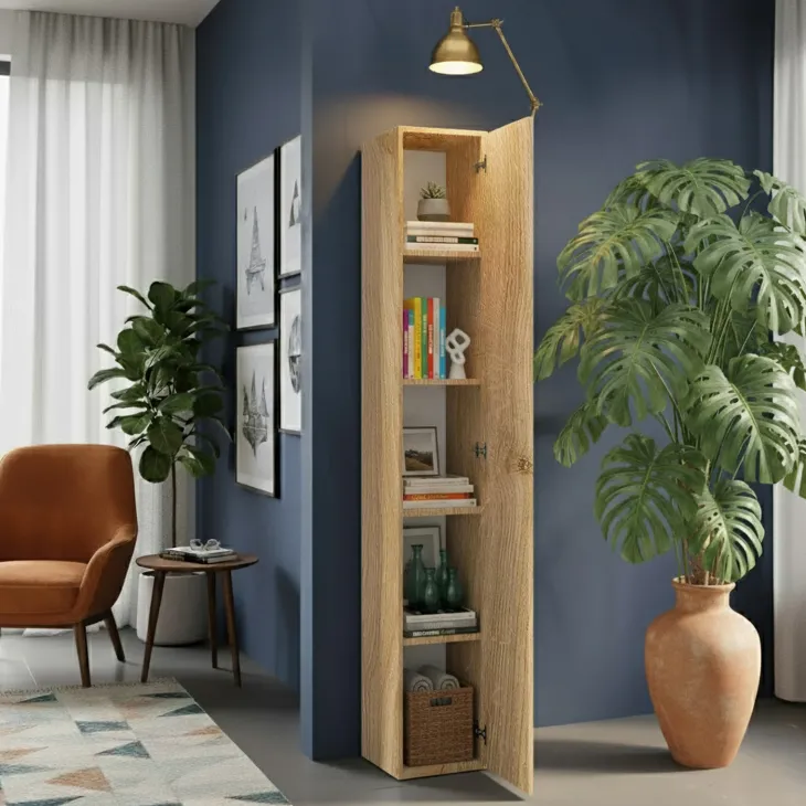 Colonna a terra 28x186h cm 1 anta reversibile multiuso rovere chiaro Sunset