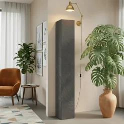 Colonna a terra 28x186h cm 1 anta reversibile multiuso antracite Sunset
