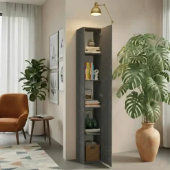 Colonna a terra 28x186h cm 1 anta reversibile multiuso antracite Sunset