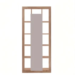 Colonna a terra 95x217h cm multiuso 1 anta beige cashmere rovere scuro Trilogy