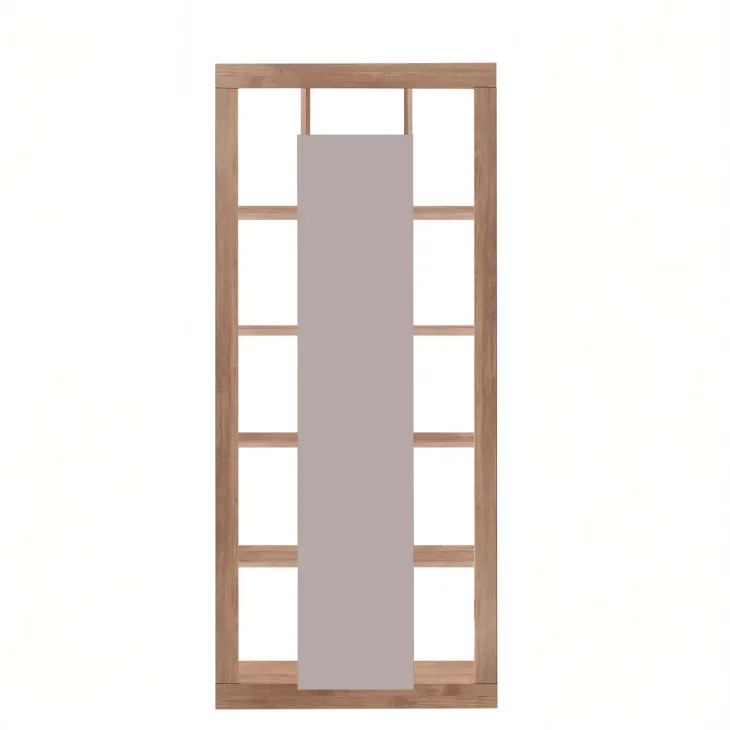 Colonna a terra 95x217h cm multiuso 1 anta beige cashmere rovere scuro Trilogy