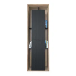 Colonna a terra 65x201h cm multiuso 2 ante cannettato rovere nero Savona