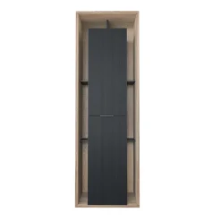 Colonna a terra 65x201h cm multiuso 2 ante cannettato rovere nero Savona