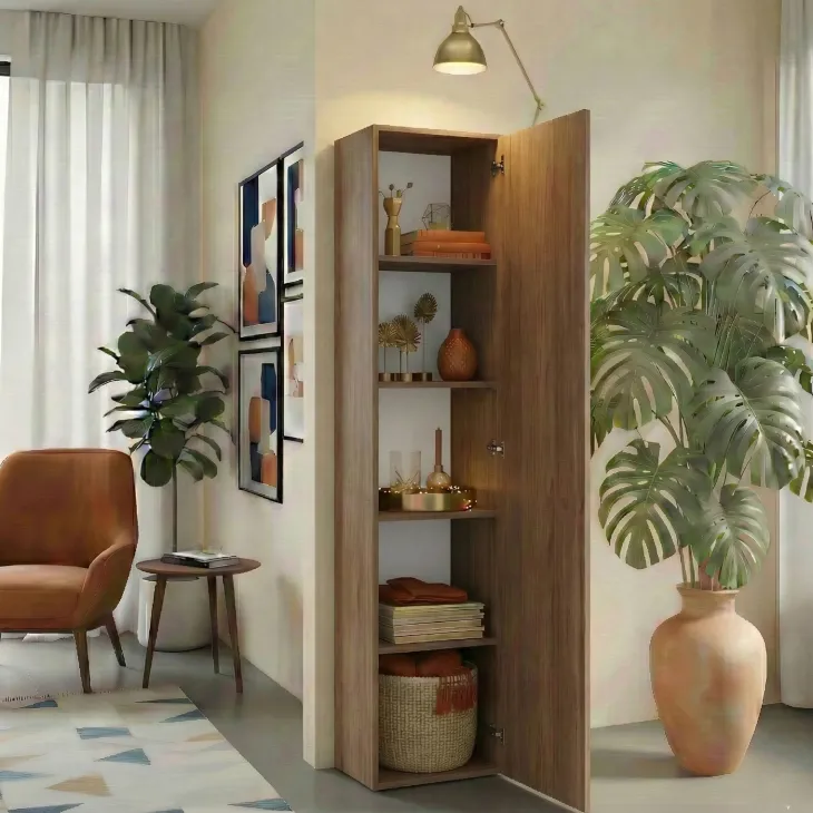Colonna a terra 55x186h cm multiuso 1 anta reversibile rovere scuro Sunset
