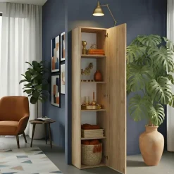 Colonna a terra 55x186h cm multiuso 1 anta reversibile rovere chiaro Sunset