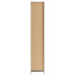 Colonna bagno lavanderia 35x180h cm con portabiancheria cannettato beige Cleany