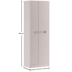 Colonna bagno lavanderia 60x180h cm multiuso cannettato beige Cleany