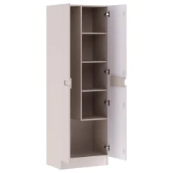 Colonna bagno lavanderia 60x180h cm multiuso cannettato beige Cleany