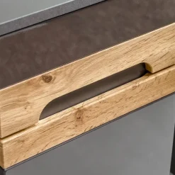 Colonna bagno sospesa 35x67h cm 1 anta rovere grigio lucido Rabat
