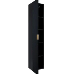 Colonna bagno sospesa 35x186h cm 1 anta nero frontale decorato Konny