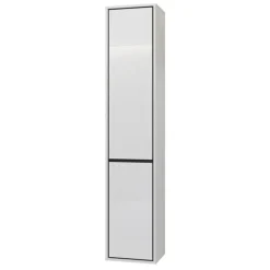 Colonna bagno sospesa 35x172h cm 2 ante bianco lucido nero Linda