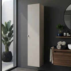 Colonna bagno sospesa 35x160h cm 1 anta 2 cassetti grigio Serif