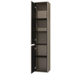 Colonna bagno sospesa 35x172h cm 2 ante tortora nero Linda