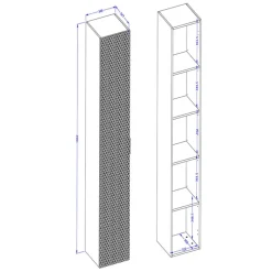 Colonna bagno sospesa 35x186h cm 1 anta bianco frontale decorato Konny