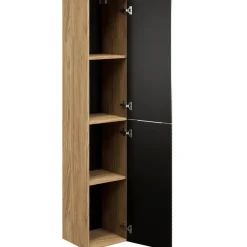 Colonna bagno sospesa 35x170h cm 2 ante nero rovere Swim