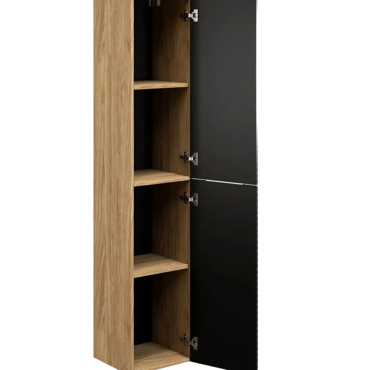 Colonna bagno sospesa 35x170h cm 2 ante nero rovere Swim