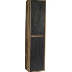 Colonna bagno sospesa 40x170h cm 2 ante rovere antracite Stony