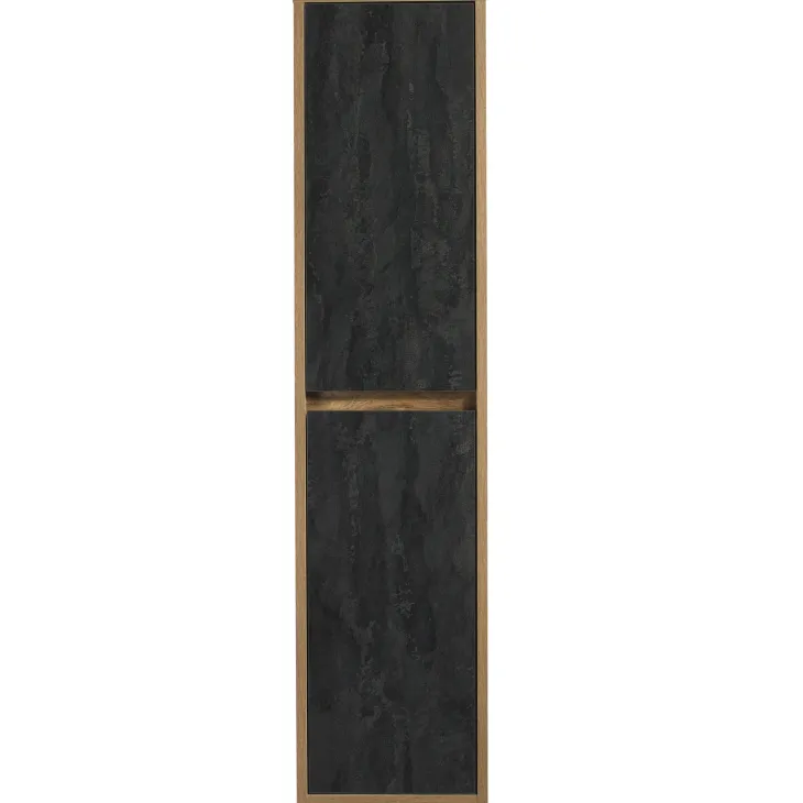 Colonna bagno sospesa 40x170h cm 2 ante rovere antracite Stony