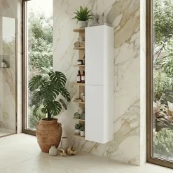 Colonna bagno sospesa 45x160h cm 2 ante bianco rovere Speranza