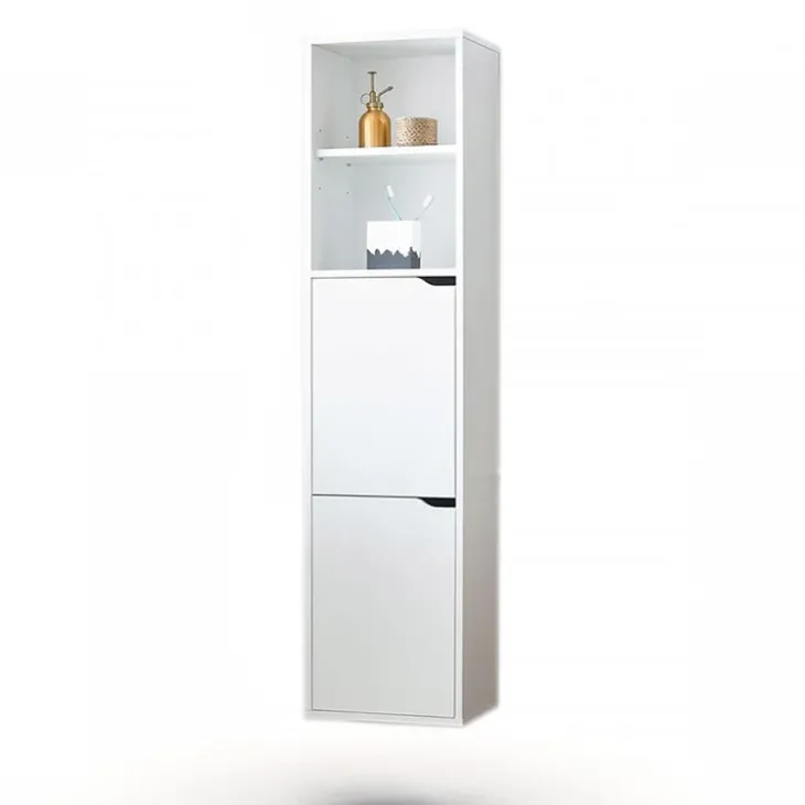 Colonna bagno sospesa 37x150h cm 2 ante 2 vani bianco Jasmund - Crown