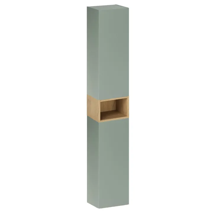 Colonna bagno sospesa 30x180h cm 2 ante verde salvia rovere Speranza