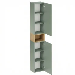 Colonna bagno sospesa 30x180h cm 2 ante verde salvia rovere Speranza
