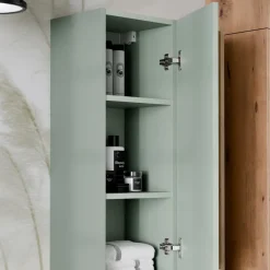 Colonna bagno sospesa 30x180h cm 2 ante verde salvia rovere Speranza