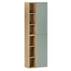 Colonna bagno sospesa 50x160h cm 2 ante verde salvia rovere Speranza