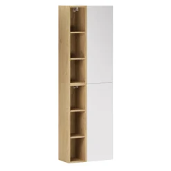Colonna bagno sospesa 50x160h cm 2 ante bianco rovere Speranza