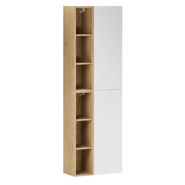 Colonna bagno sospesa 50x160h cm 2 ante bianco rovere Speranza