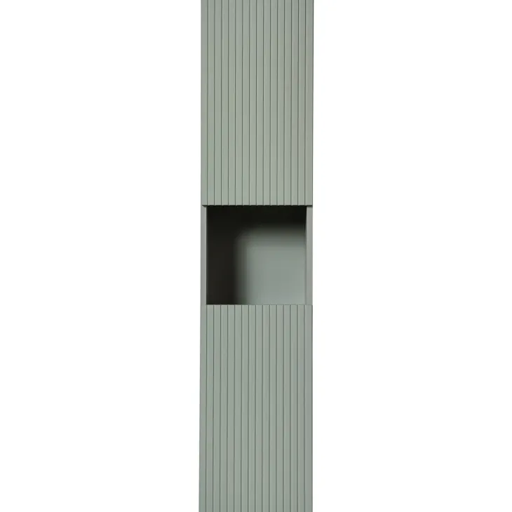 Colonna bagno sospesa 30x140h cm cannettato 2 ante verde salvia Greeny