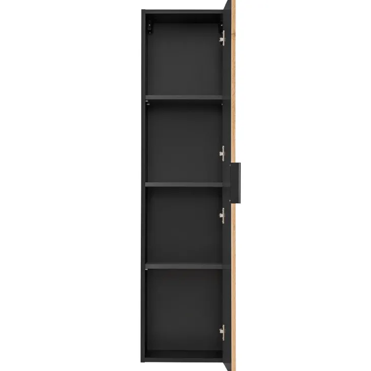 Colonna bagno sospesa 35x140h cm cannettato 1 anta quercia antracite Limpid