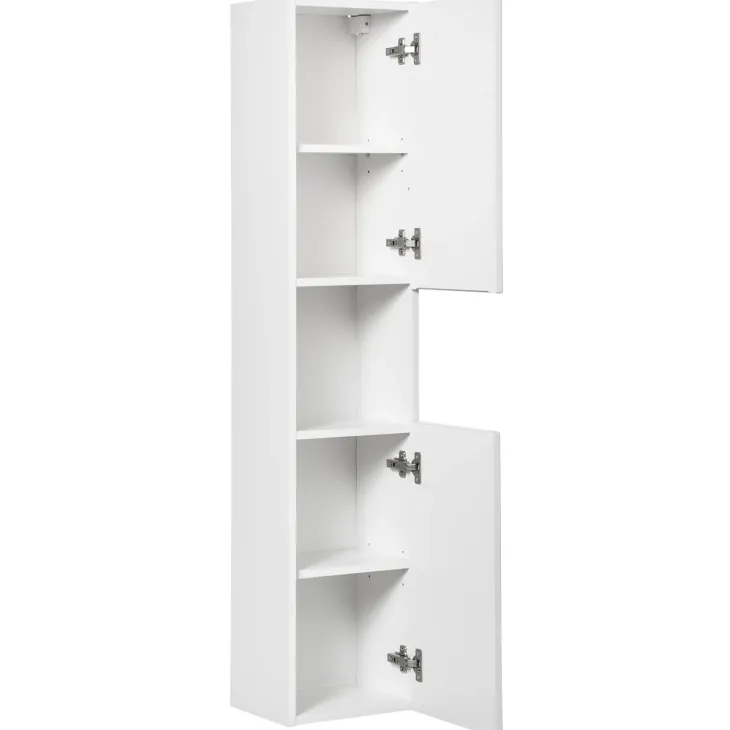 Colonna bagno sospesa 30x140h cm cannettato 2 ante bianco Cleany