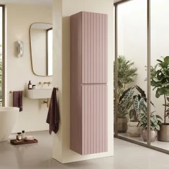 Colonna bagno sospesa 35x160h cm cannettato 2 ante rosa Autentic