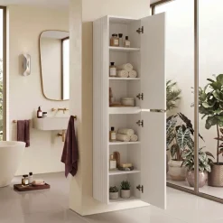 Colonna bagno sospesa 35x160h cm cannettato 2 ante bianco Autentic