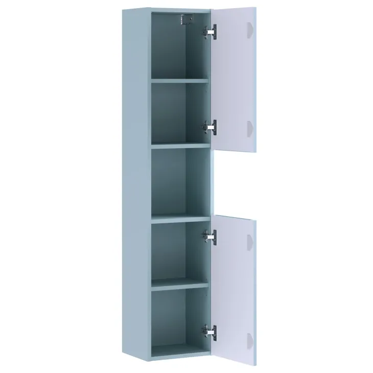 Colonna bagno sospesa 30x140h cm cannettato 2 ante azzurro Celestiale