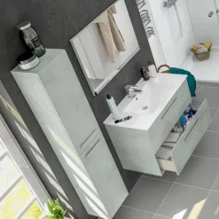 Colonna bagno sospesa 30x150h cm cemento Oscar
