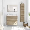Colonna bagno sospesa 30x140h cm moderna rovere chiaro Eveline
