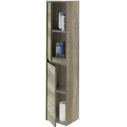 Colonna bagno sospesa 30x140h cm moderna rovere chiaro Eveline
