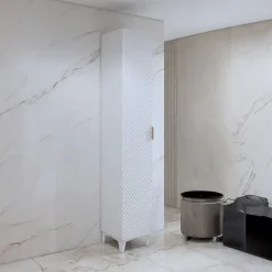 Colonna bagno 35x198h cm 1 anta bianco frontale decorato Konny