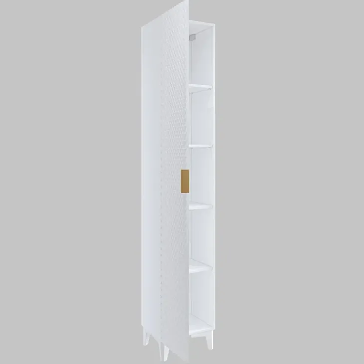 Colonna bagno 35x198h cm 1 anta bianco frontale decorato Konny
