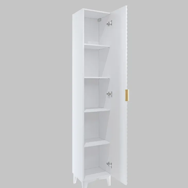 Colonna bagno 35x198h cm 1 anta bianco frontale decorato Konny