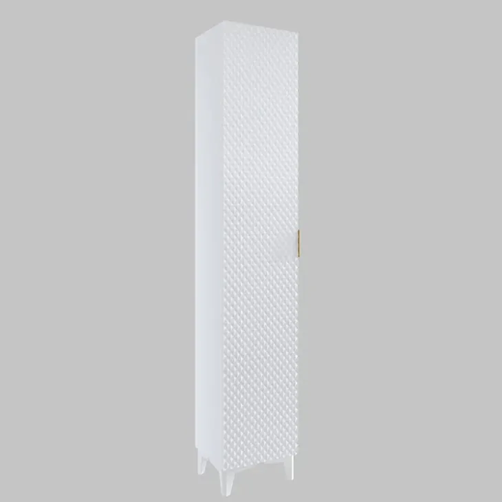 Colonna bagno 35x198h cm 1 anta bianco frontale decorato Konny