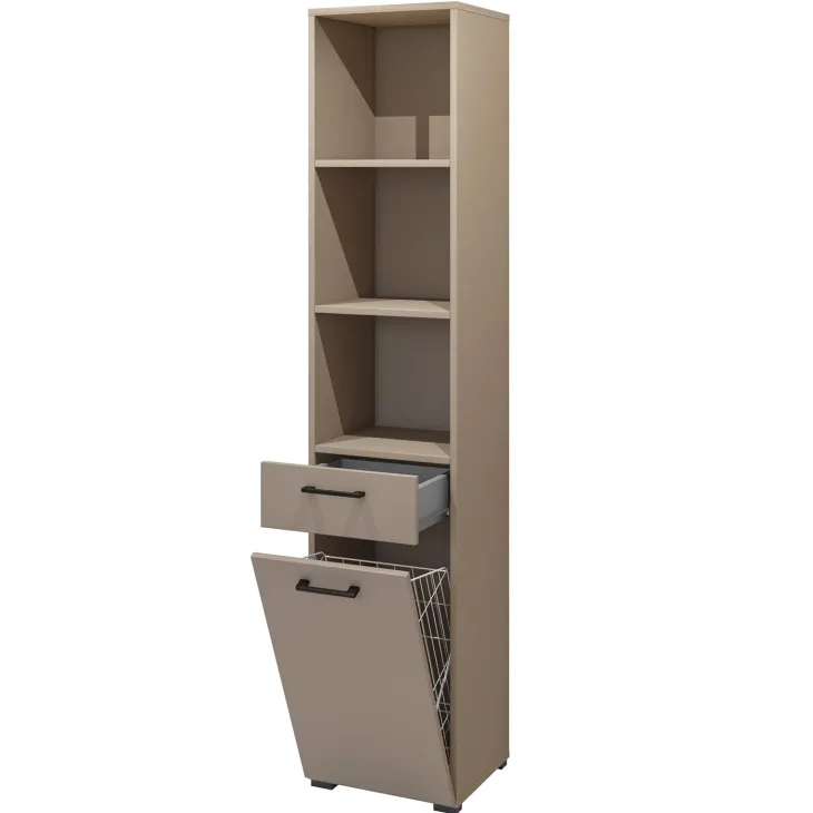 Colonna bagno 40x197h cm 1 anta 1 cassetto tortora rovere Wave