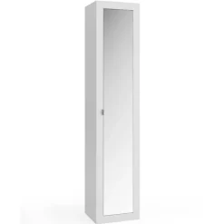 Colonna bagno 42x195h cm 1 anta con specchio bianco lucido Turny