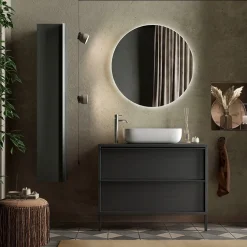 Colonna bagno 26x138h cm 1 anta nero frassinato Absolut
